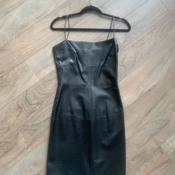 Black leather Tahari dress - Picture 5 of 6
